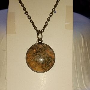 Elegant Stone Pendant Necklace Hand Made Nebraska River Rock